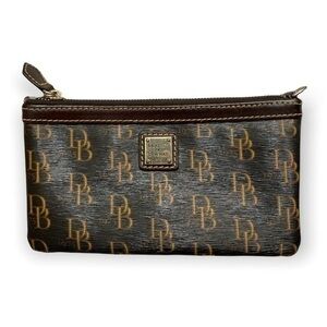 Dooney and bourke brown pouch convertible clutch bag
